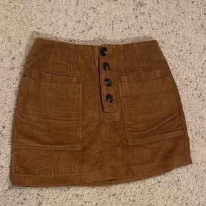 Altar'd State Tan Corduroy Mini Skirt